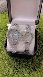 Stylish Quartz Couple Watches - 2 Pcs Set