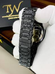 Obsidian Royale:Blacked Iced Out Stain-Less Steel ( imported )